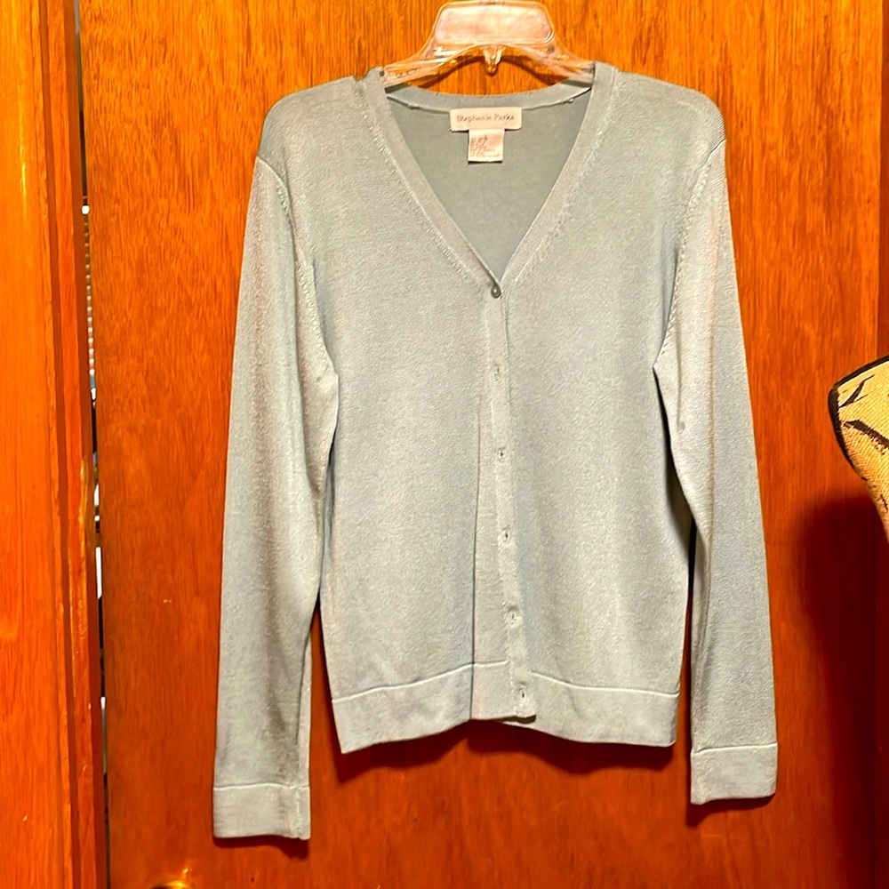 Stephanie Parks Grey-Green Sweater Size Large